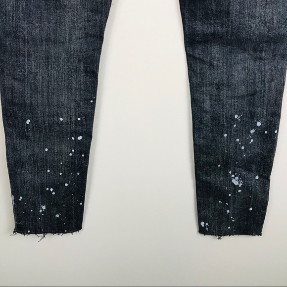 Levis 711 Raw Hem Seamed Skinny Jeans Black Bleach - Picture 11 of 16